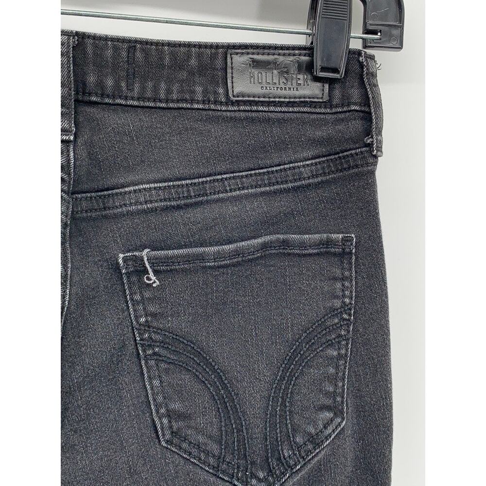 HOLLISTER Women's Black Mid-Rise Super Skinny Jeans SZ 25 - Picture 7 of 10